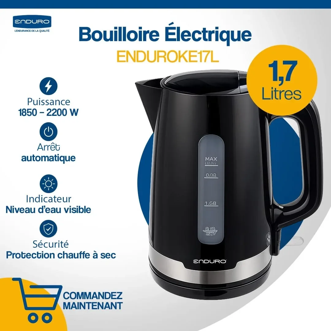 Bouilloire Enduro 1,7L Noir Inox KE17L