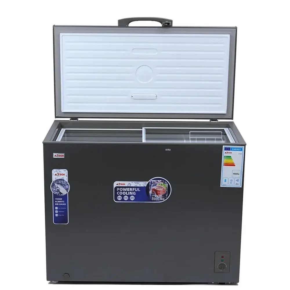 Congélateur Astech Horizontal 300L avec Vitre Gris CH300IG